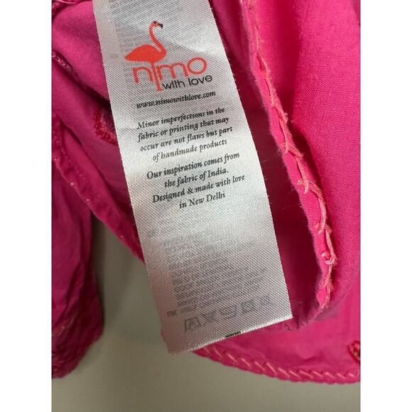 Nimo with Love Juniper Berry Blouse Pink Roses Embroidery Sz. L - Picture 10 of 11